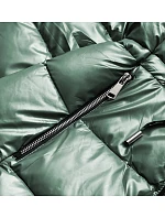 Dámska obojstranná metalická bunda zelená (R8070) Dámska obojstranná metalická bunda zelená (R8070)