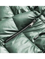 Dámska obojstranná metalická bunda zelená (R8070) Dámska obojstranná metalická bunda zelená (R8070)