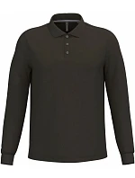 Kariban K 243 Pánske piqué polo s dlhým rukávom 20.K243 tmavá khaki