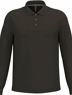 Kariban K 243 Pánske piqué polo s dlhým rukávom 20.K243 tmavá khaki