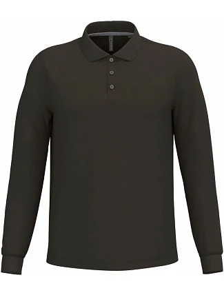 Kariban K 243 Pánske piqué polo s dlhým rukávom 20.K243 tmavá khaki