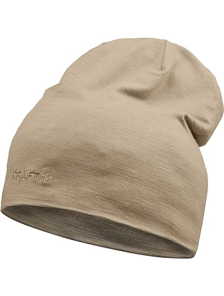 Craft Corporate Essence Wool Hat – pletená čiapka z merino vlny 81.6631, farba taupe