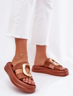 Dámske sandále na platforme so zlatými detailmi Camel Ularinea
