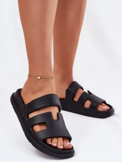 Piankowe Klapki Damskie Czarne Dimelle