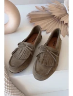 Dámské mokasíny s třásněmi zelené Janelisse