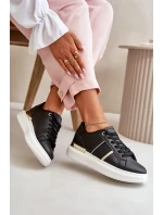 Módne dámske tenisky z eko kože na platforme Black Nevisase