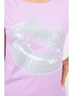 Blúzka s potlačou pier fialová