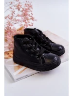Detské kožené vysoké tenisky Black Marney