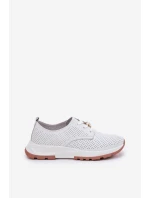 Skórzane Półbuty Damskie Z Przypinką Artiker 54C1810 Białe