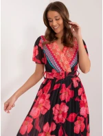 Šaty DHJ SK 11331 5.19 čierna a červená