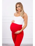 Dámske bavlnené tehotenské nohavice 19975 Červená - Kesi