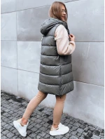 Dámska dlhá prešívaná vesta FAR AWAY tmavo šedá FashionStreet TY3832