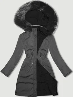Dámska prechodná obojstranná bunda J Style black-grey (16M9159-392)