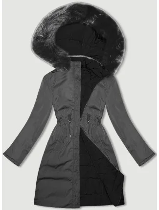 Dámska prechodná obojstranná bunda J Style black-grey (16M9159-392)