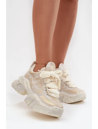 Skórzane Sneakersy Damskie GOE SS2N4009 Złote