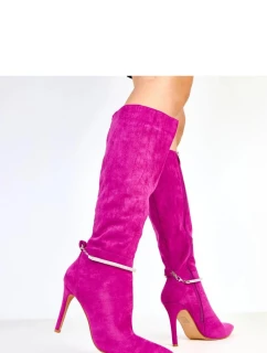 Dámske čižmy na vysokom podpätku AX-125 Fuchsia - COMER