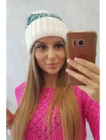Dámska čiapka Iris K348 white+turquoise