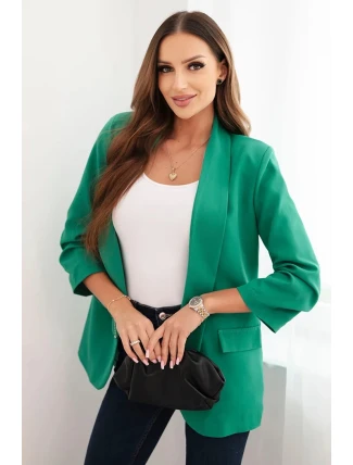 Dámska bunda bez zapínania s podšívkou S/M zelená