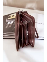 Duży Portfel Damski Z Tłoczeniem Eko Skóra Czekoladowy Martiel