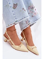 Ženské sandály na podpatku se špičatými špičkami Žluté Felessa