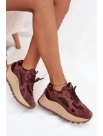 Kožené tenisky na platforme Big Star HI-POLY SYSTEM - bordová