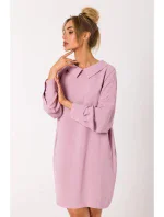 Dámske košeľové šaty M740 Powder pink - MOE