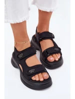 Dámske sandále so zlatými detailmi Black Luvira Dámske sandále so zlatými detailmi Black Luvira