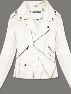 Biela dámska bunda ramoneska (BN-20025-77)