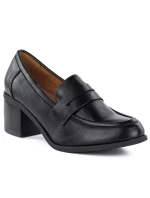 Čierne dámske topánky na podpätku M.Daszyński MR2201D-3A