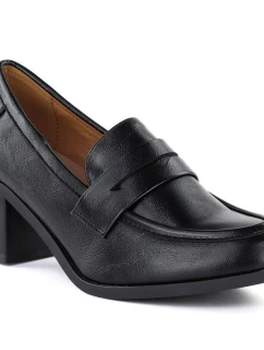 Čierne dámske topánky na podpätku M.Daszyński MR2201D-3A