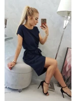 Šaty s obálkovým spodným dielom v tmavo modrej farbe Šaty s obálkovým spodným dielom v tmavo modrej farbe