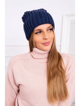 Čiapka s rolovaním Magda K293 navy blue