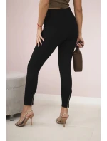 Bavlnené nohavice s mašľou čierne