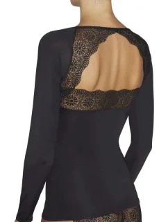 Dámske tričko s dlhým rukávom 19185 čierna - Ysabel Mora