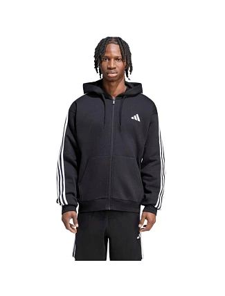 Pánska mikina adidas Essentials 3-Stripes Fleece Full-Zip Hoodie, čierna, KY6559 Pánska mikina adidas Essentials 3-Stripes Fleece Full-Zip Hoodie, čierna, KY6559