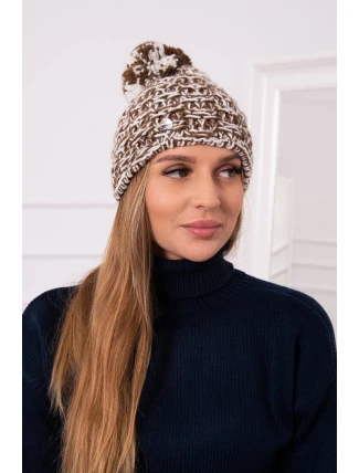 Fleecová čiapka Fiona K275 biela+hnedá