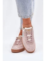 Zamszowe Buty Sportowe Sneakersy Damskie D.Franklin DFSH387005 Brudny Róż
