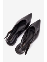 Lakované baleríny s přezkou Černé Rinalle