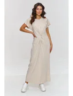 Denné šaty M878 béžové - Makadamia Denné šaty M878 béžové - Makadamia