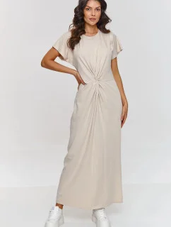 Denné šaty M878 béžové - Makadamia