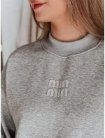 Dámska nadrozmerná mikina s nášivkou LOVASON sivá FashionStreet BY1419