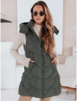 Dámska zateplená prešívaná zelená vesta FashionStreet TY5103 Dámska zateplená prešívaná zelená vesta FashionStreet TY5103
