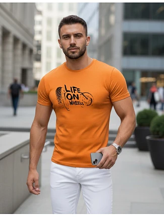 Pánske tričko Life on Wheels orange FashionStreet NX5016R Pánske tričko Life on Wheels orange FashionStreet NX5016R