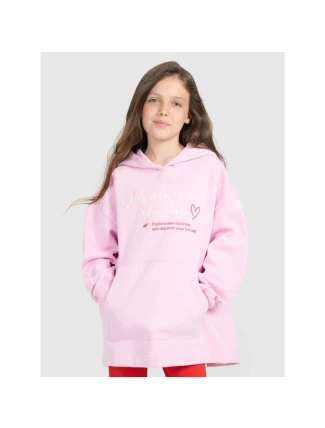 Dievčenská oversize mikina s kapucňou 4F 4FJRAW25TSWSF2429-56S