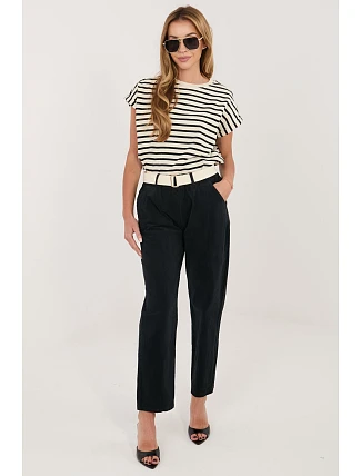 Šnúrové nohavice model 226456 Taliansko Moda Šnúrové nohavice model 226456 Taliansko Moda