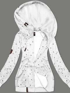 Dámska mikina s kapucňou Stars light grey (2305)