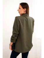 Bunda s klopou elegantný khaki