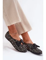 Skórzane Baleriny Z Kokardą Laura Messi 2921 Czarne