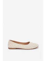 Baleriny Damskie Płaskie Z Brokatem Złote Tatorelis