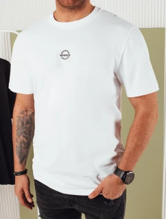 Pánske biele tričko s potlačou FashionStreet RX5457